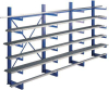Kragarmregal K1000
B5000xT500xH2000 mm
blau - More 1