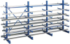 Kragarmregal K1000
B1250xT2x500xH2000 mm
Anbaufeld blau - More 1