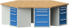 Anke 6-Eck-Werkbank
B2340xT2700xH850mm
RAL7035/5012 BMP: 50 mm - More 1