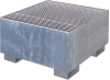 Auffangwanne mit
geraden Wänden
mit Gitterrost, 215 ltr.
830x830x460 mm, verzinkt - More 1
