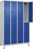 Doppelst. Schrank CLASSIC
B1200xT500xH1950 mm
RAL 7035/5010, 4x2Abteile - More 1