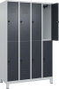 Doppelst. Schrank CLASSIC
B1200xT500xH1950 mm
RAL 7035/7016, 4x2Abteile - More 1