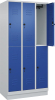 Doppelst. Schrank CLASSIC
B900xT500xH1950 mm
RAL 7035/5010, 3x2Abteile - More 1