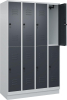 Doppelst. Schrank CLASSIC
B1200xT500xH1950 mm
RAL 7035/7016, 4x2Abteile - More 1