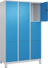 Fächerschrank CLASSIC
B1200xT500xH1950 mm
RAL 7035/5012, 3x3 Fächer - More 1