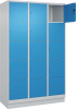 Fächerschrank CLASSIC
B1200xT500xH1950 mm
RAL 7035/5012, 3x5 Fächer - More 1