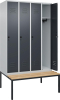 Garderobenschrank CLASSIC
B1200xT500xH2120 mm
RAL 7035/7016, 4 Abteile - More 1