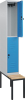 Doppelst. Schrank CLASSIC
B300xT500xH2120 mm
RAL 7035/5012, 1x2Abteile - More 1