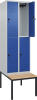 Doppelst. Schrank CLASSIC
B600xT500xH2120 mm
RAL 7035/5010, 2x2Abteile - More 1