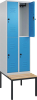 Doppelst. Schrank CLASSIC
B600xT500xH2120 mm
RAL 7035/5012, 2x2Abteile - More 1