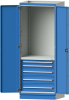 Modulschrank Modell 2410
B865xT720xH2200mm
RAL 7035/5012 mit Türen - More 1