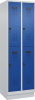 Doppelst. Schrank EVOLO
mit 100 mm hohem Sockel
RAL7035/5010, 2x2Abteile - More 1