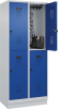 Doppelst. Schrank EVOLO
mit 100 mm hohem Sockel
RAL7035/5010, 2x2Abteile - More 1