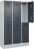 Doppelst. Schrank EVOLO
mit 100 mm hohem Sockel
RAL7035/7016, 3x2Abteile - More 1