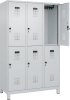 Doppelst. Schrank EVOLO
mit 100 mm hohen Füßen
RAL7035/7035, 3x2Abteile - More 1