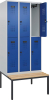 Doppelst. Schrank EVOLO
mit untergeb. Sitzbank
RAL7035/5010, 3x2Abteile - More 1