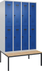 Doppelst. Schrank EVOLO
mit untergeb. Sitzbank
RAL7035/5010, 4x2Abteile - More 1