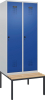 Garderobenschrank EVOLO
mit untergeb. Sitzbank
RAL 7035/5010, 2 Abteile - More 1