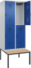 Doppelst. Schrank EVOLO
mit untergeb. Sitzbank
RAL7035/5010, 2x2Abteile - More 1