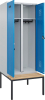 S/W-Gard.-Schrank EVOLO
mit untergeb. Sitzbank
RAL 7035/5012, 2 Abteile - More 1