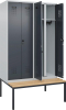 S/W-Gard.-Schrank EVOLO
mit untergeb. Sitzbank
RAL 7035/7016, 4 Abteile - More 1