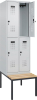 Doppelst. Schrank EVOLO
mit untergeb. Sitzbank
RAL7035/7035, 2x2Abteile - More 1