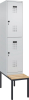 Doppelst. Schrank EVOLO
mit untergeb. Sitzbank
RAL7035/7035, 1x2Abteile - More 1