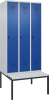 Garderobenschrank EVOLO
mit U.-Bank, KST-Leisten
RAL 7035/5010, 3 Abteile - More 1