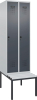 Garderobenschrank EVOLO
mit U.-Bank, KST-Leisten
RAL 7035/7016, 2 Abteile - More 1