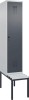 Garderobenschrank EVOLO
mit U.-Bank, KST-Leisten
RAL 7035/7016, 1 Abteil - More 1