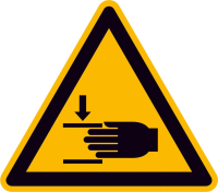 Warnschild Folie
SL 25 mm Warnung vor
Handverletzungen