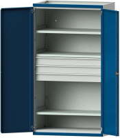 Schwerlastschrank
B1085xT630xH1950mm
RAL7035/5010 o.Mittelwand