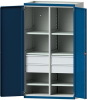 Schwerlastschrank
B1085xT630xH1950mm
RAL7035/5010 m.Mittelwand
