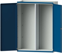 Schrankgehäuse
B1485xT630xH1950mm
RAL7035/5010 m.Mittelwand