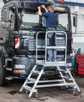 Podesttreppe beidseitig
5 Stufen/Gitterrost
Podesthöhe 1,20 m