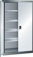 Flügeltürenschrank
B1100xT641xH1950mm
RAL 7035,Vollblechtür