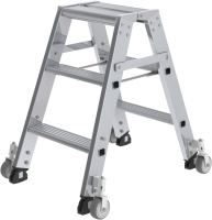 Alu-Stehleiter
2x3 Stufen, rollbar
Gesamthöhe 0,67 m