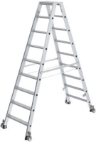 Alu-Stehleiter
2x9 Stufen, rollbar
Gesamthöhe 2,08 m