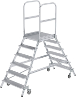 Alu-Podestleiter
2x6 Alu-Stufen
Podesthöhe 1,44 m