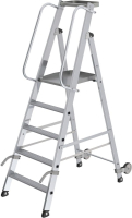 Alu-Stehleiter
5 Stufen, rollbar
Gesamthöhe 1,88 m