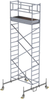 Rollgerüst m. Fahrbalken
Plattform B1800xT750 mm
Plattformhöhe 4,45 m