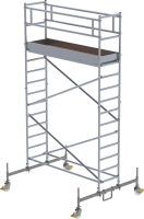 Rollgerüst m. Fahrbalken
Plattform B2450xT750 mm
Plattformhöhe 3,00 m