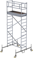 Rollgerüst m. Fahrbalken
Plattform B1800xT750 mm
Plattformhöhe 3,00 m