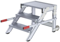 Alu-Arbeitspodest fahrbar
3 Alu-Stufen B 600 mm
Podesthöhe 0,59 m