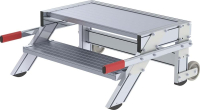 Alu-Arbeitspodest fahrbar
2 Alu-Stufen B 800 mm
Podesthöhe 0,39 m