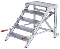 Alu-Arbeitspodest fahrbar
5 Alu-Stufen B 800 mm
Podesthöhe 0,99 m