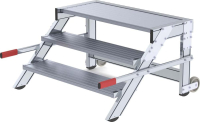 Alu-Arbeitspodest fahrbar
3 Alu-Stufen B 1000 mm
Podesthöhe 0,59 m