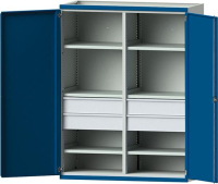 Schwerlastschrank
B1485xT630xH1950mm
RAL7035/5010 m.Mittelwand