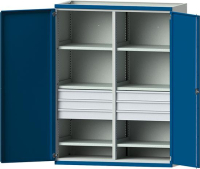 Schwerlastschrank
B1485xT630xH1950mm
RAL7035/5010 m.Mittelwand