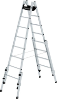 Alu-Stehleiter
2x8 Sprossen, treppeng.
Leiterlänge 2,40 m